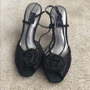 Glint Fabric Black Heels